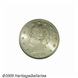 1896 5C MS66 PCGS. A delicately toned Premium Gem