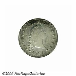 1795 S$1 Flowing Hair, Three Leaves AU53 NGC. B-5