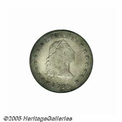 1795 S$1 Flowing Hair, Three Leaves AU58 PCGS. B-