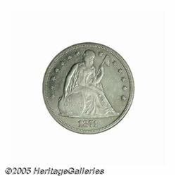 1871-CC S$1 AU55 NGC. Ex: La Jolla Collection. On