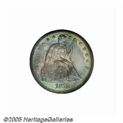 1872 S$1 PR65 PCGS.Toned with dark green and blue