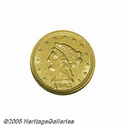 1845-O $2 1/2 AU58 NGC. Ex: Bass. The original mi