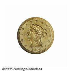 1855-C $2 1/2 MS61 NGC. Variety 16-I. Among Charl