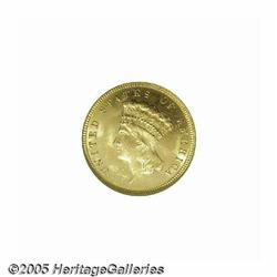 1882 $3 MS65 NGC. This Gem coin shows blazing lus