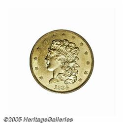 1834 $5 Crosslet 4 AU58 PCGS. First year of issue