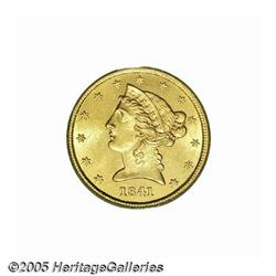 1841 $5 MS64 PCGS. This scarce, low mintage issue