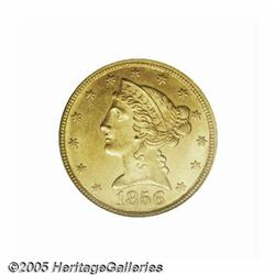 1856-C $5 MS63 PCGS. Variety 24-J. The 1856-C is 