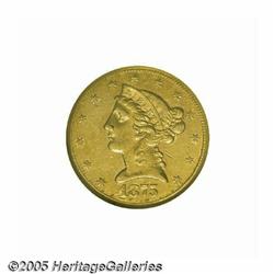 1875-CC $5 AU55 NGC. A predictably elusive Carson