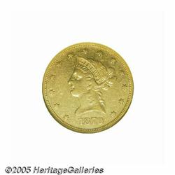 1870-CC $10 AU50 NGC. Variety 1-A. The premier Te