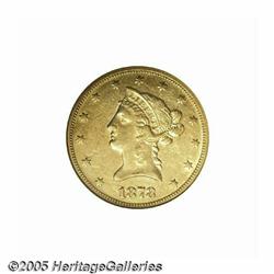 1878-CC $10 AU50 NGC. Variety 1-A, the only known