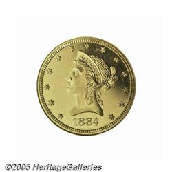 1884 $10 PR65 Cameo NGC. A pleasing Gem Proof tha