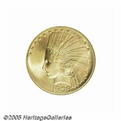 1908-S $10 MS67 NGC. Exemplary quality for this i