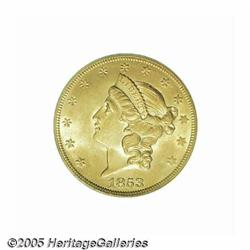 1853/2 $20 MS61 S.S. Central America PCGS. The im