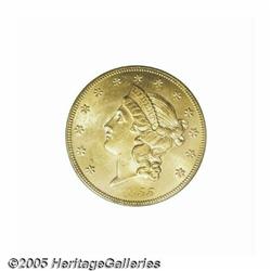1855 $20 MS62 PCGS. An unusually bright example o