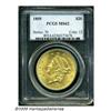 Image 3 : 1855 $20 MS62 PCGS. An unusually bright example o