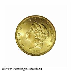 1862 $20 MS64 NGC. The Finest Known. A simply 186