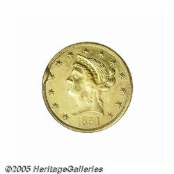 1851 $10 Baldwin Ten Dollar AU Details, Tooled, I