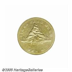 1860 $10 Clark, Gruber & Co. Ten Dollar AU58 NGC.