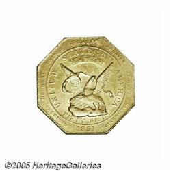 1851 $50 RE Humbert Fifty Dollar, 880 Thous. MS61