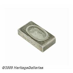 Gertie O. Rugg 1876 Presentation Silver Ingot fro