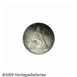 1858 S$1 PR64 Seated Dollar NGC. Apricot, gunmeta