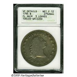 1795 S$1 Flowing Hair, Three Leaves--Tooled, Whiz