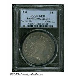 1796 S$1 Small Date, Large Letters XF45 PCGS. B-4