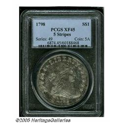 1798 S$1 Large Eagle, 10 Arrows XF45 PCGS. B-6, B