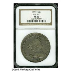1799 S$1 VF20 NGC. B-11a, BB-161. R.2. Light silv