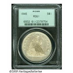 1846 S$1 MS61 PCGS. Slightly soft in a few areas,