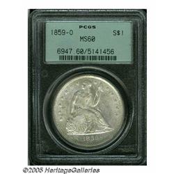 1859-O S$1 MS60 PCGS. Outstanding mint luster and