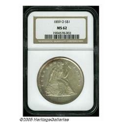 1859-O S$1 MS62 NGC. Lovely lightly-circulated ex