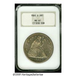 1860-O S$1 MS61 NGC. One of the most frequently o