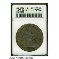 1870-CC S$1 --Whizzed--ANACS. AU Details, Net XF4