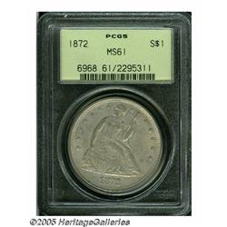 1872 S$1 MS61 PCGS. Breen-5491. Date digits are m