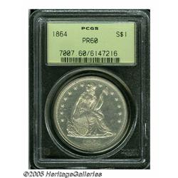 1864 S$1 PR60 PCGS. Deeply reflective fields and 