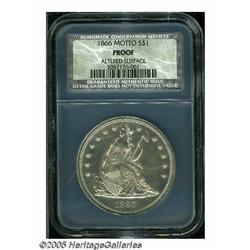 1866 S$1 Motto Proof, Altered Surface, NCS. Brigh