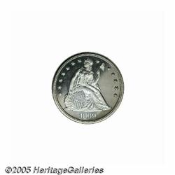 1869 S$1 PR65 Cameo NGC. A bright nearly white Se