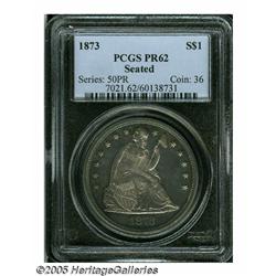 1873 S$1 PR62 PCGS. A deeply toned specimen, ligh