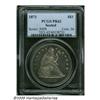 Image 1 : 1873 S$1 PR62 PCGS. A deeply toned specimen, ligh