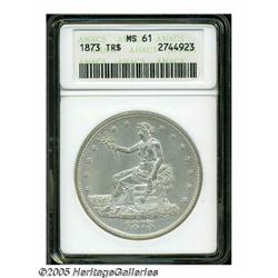 1873 T$1 MS61 ANACS. A scarce, first-year issue t