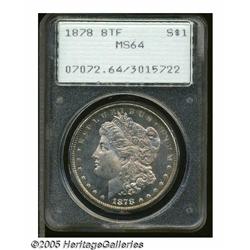 1878 8TF S$1 MS64 PCGS. VAM-17. Lustrous surfaces
