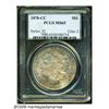 Image 1 : 1878-CC S$1 MS65 PCGS. Mottled deep violet, orang