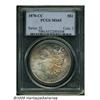 Image 1 : 1878-CC S$1 MS65 PCGS. Mottled violet and crimson