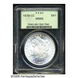 1878-CC S$1 MS65 PCGS. Icy surfaces, with excelle