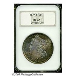 1879-S S$1 MS67 NGC. Luscious multicolored toning