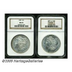 1880 S$1 MS65 NGC; and a 1921-S MS65 NGC, wisp 18