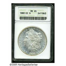 1880-CC S$1 MS65 ANACS. A bright example with nic