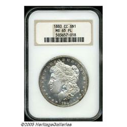 1880-CC S$1 MS65 Prooflike NGC. Faint lavender an