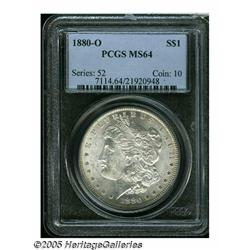 1880-O S$1 MS64 PCGS. Silver-gray surfaces, with 